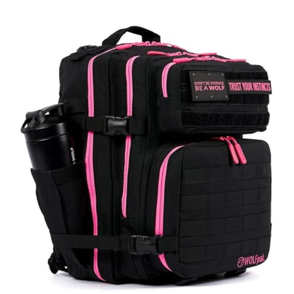 WOLFpak 35L Meal Prep Management Backpack (Black Neon Pink) | Easily Store & Organize Food Storage Containers w/Built-In Lunch Box, Cooler, Travel, Insulated Bag - color: Black Neon Pink