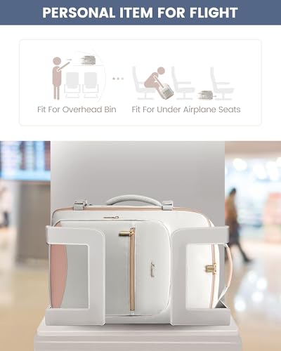 LOVEVOOK 50L Travel Backpack Flight Approved Carry on Backpack,3 Packing Cubes,Waterproof Personal Item Travel Bag,TSA Carry on Luggage Suitcase Travel Essentials,Gifts for Women & Men,fits 18" Laptop - color: Beige - Chestnut Brown, size: X-Large-50L-4Pc