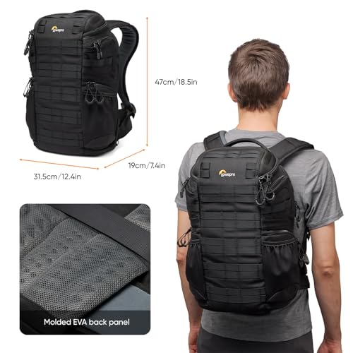 Lowepro ProTactic BP 350 AW III Camera Backpack, 4-point Access, Professional Camera Bag, DSLR/Drones/Mirrorless, Up to 14" Laptop, Rain Cover, for Photographer,Videographer, Volume 17L - style: Bp 350 Aw III - New