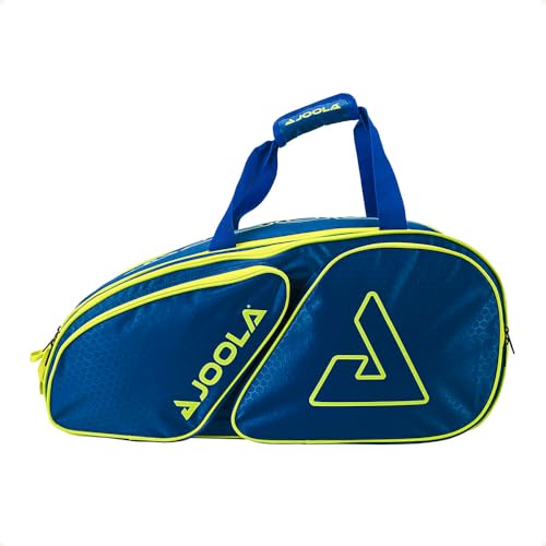 JOOLA Tour Elite Pickleball Bag – Backpack & Duffle Bag for Paddles & Pickleball Accessories – Thermal Insulated Pockets Hold 4+ Paddles - Includes Fence Hook - color: Navy/Yellow