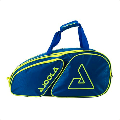 JOOLA Tour Elite Pickleball Bag – Backpack & Duffle Bag for Paddles & Pickleball Accessories – Thermal Insulated Pockets Hold 4+ Paddles - Includes Fence Hook - color: Navy/Yellow