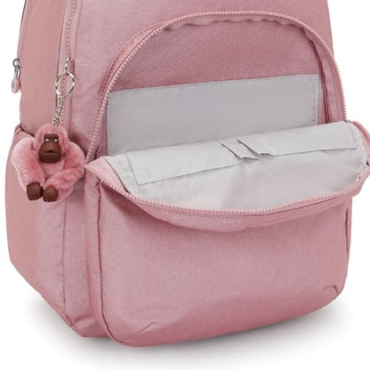Kipling Women's Seoul Extra Large 17" Laptop Backpack, Durable, Roomy with Padded Shoulder Straps, Built-In Protective Sleeve - color: Berry Glow Met, size: 13.5''L x 17.75''H x 9''D