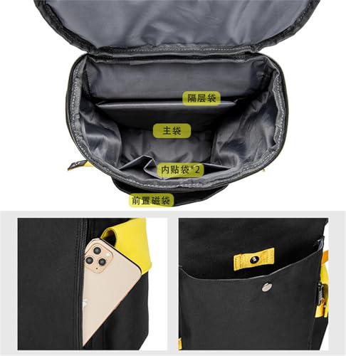 Anti Theft Travel Laptop Backpack with Usb Charging Port Water Resistant Extra Large (Yellow/Black,17in) - color: Yellow/Black