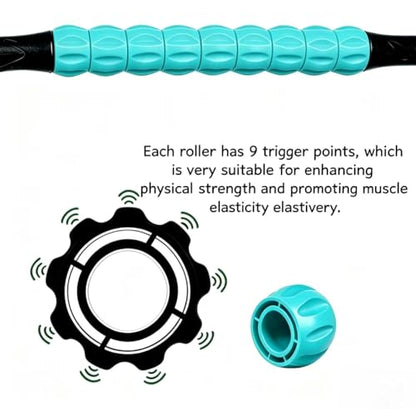Muscle Roller Stick - A Full-Body Massage Roller that Can Relieve Muscle Soreness, Cramps and Tension After Exercise. It is a Handheld Physical Therapy and Recovery Tool (Green and Black) - color: Green Black