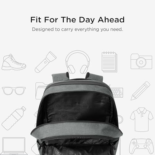 TravisMathew Duration Backpack with Laptop Sleeve, Water-Resistant Bag for Work, Travel & Hiking, Graphite Heather - color: Graphite Heather