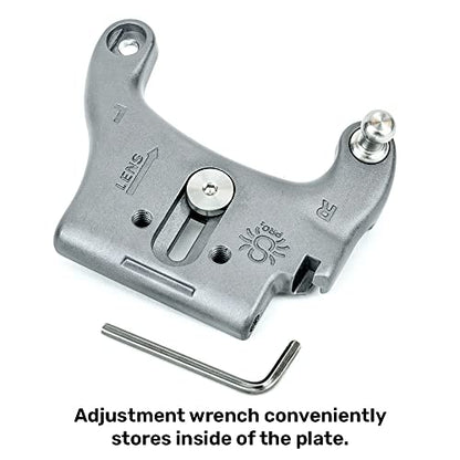 SPIDER HOLSTER – Clip-on Camera Holster and Camera Plate with Durable Stainless Steel Pin – Compatible with Any Belt - color: Silver