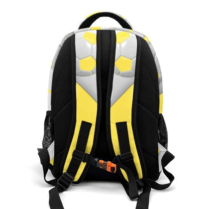 Sport Ball Athlete Player Soccer Yellow Primary Elementary School Bags Middle School Book Bags Dinosaur Bookbags for Preschool Child Grandson - color: Yellow