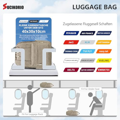 40X30X10 Personal Item Travel Backpack Carry On Luggage Flight Approved Quilted Puffer 14'' Laptop Backpack Daypack - color: Khaki