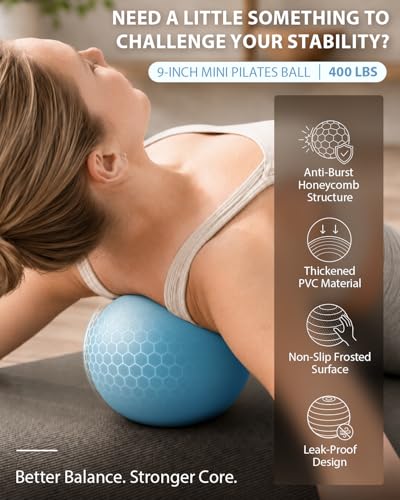 LIONSCOOL Pilates Ring Set – 14" Anti-Deformation Magic Circle with Padded Handles, Mini Ball, Resistance Bands, Guide & Bag - color: Pilates Ring Set - Deep Dive