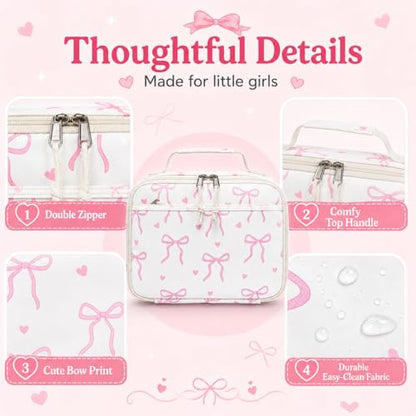 LEDAOU Lunch Box Kids Insulated Lunch Bag Girls Boys Toddler Reusable Lunchbox for School Picnic Hiking (Bow Tie) - color: Bow Tie