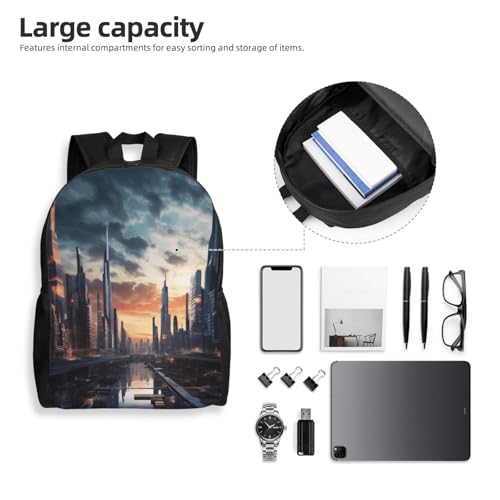 City Scape Backpack Casual Travel Daypack Lightweight Laptop Bags Hiking Backpacks for Women Men