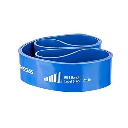 Rise Bands Heavy-Duty Exercise Resistance Band for Physical Therapy, Fitness, Muscle Development, Rehab, Mobility, Stretching, and More - color: Blue Level 5 (65-175lbs)