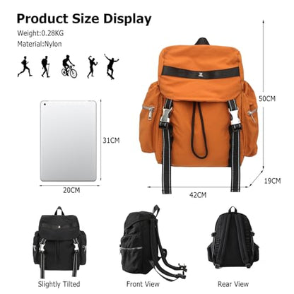 Casual Backpack Women Men Daypack Lightweight Rucksack Waterproof Backpack for Hiking Travel Daily Use Coffee Color - color: Coffee Color