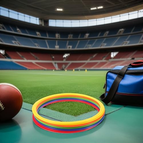 20pcs Plastic Ring Toss Game Set - 15.8 Inch Soccer Agility Practice Jumping Hoop - Speed Training Toy for Backyard Outdoor Family Party Favor