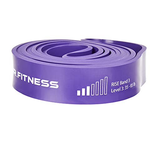 Rise Bands Heavy-Duty Exercise Resistance Band for Physical Therapy, Fitness, Muscle Development, Rehab, Mobility, Stretching, and More - color: Violet Level 3 (35-85lbs)