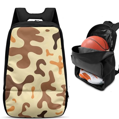 Basketball Backpack With Separate Ball Compartment And Shoes Fit Basketball Volleyball Football - color: Abstract