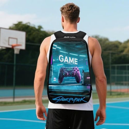Basketball Backpack With Separate Ball Compartment And Shoes Fit Basketball Volleyball Football - color: Cyberpunk Game