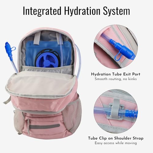 20L Hydration Backpack with 3L Water Bladder Water Backpack for Hiking Hydration Pack Insulated Daypack for Commuting Black - color: Pink