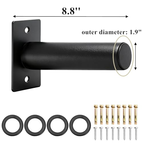Tebery 4 Pack Wall Mount Weight Plate Holder, 220 LB Capacity Weight Plates Rack for Home Gym, Heavy Duty Barbell Plates Storage Hanger, Space Saving Plate Organizer for Garage