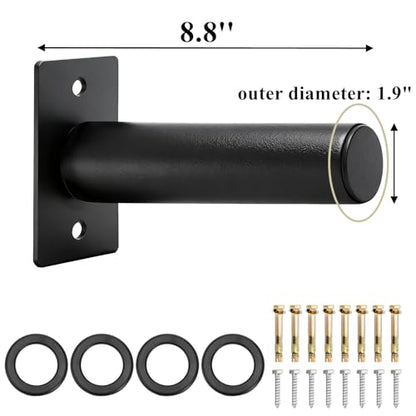Tebery 4 Pack Wall Mount Weight Plate Holder, 220 LB Capacity Weight Plates Rack for Home Gym, Heavy Duty Barbell Plates Storage Hanger, Space Saving Plate Organizer for Garage