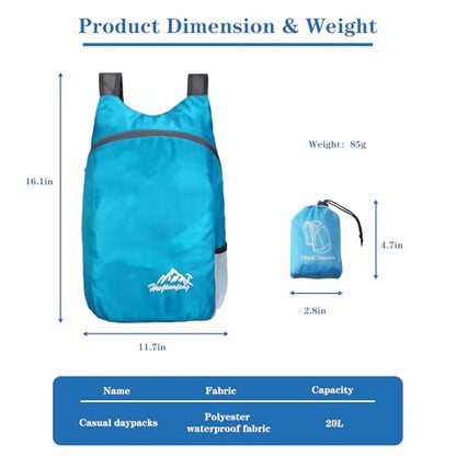 Ultra Lightweight Travel Foldable Backpack,Water Resistant Reusable Hiking Daypack for Camping Outdoor for Women&Men - color: Dark Blue