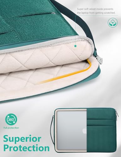 HYZUO 17-17.3 Inch Laptop Sleeve Bag Briefcase for 17" 17.3" HP/Dell/Lenovo/ASUS/LG/MSI Gaming Laptop/Razer Blade 17/18, Men Women NoteBook Protective Case Bag, Dark Green - color: Dark Green, size: 17-17.3 Inch