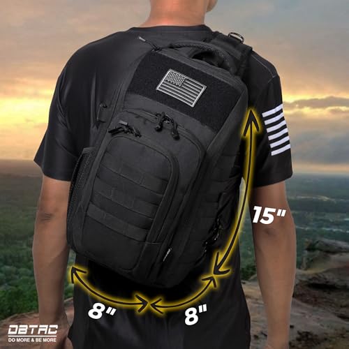 DBTAC Tactical Personal Defense EDC Bags & Packs | 10L Military Shoulder Backpack with Sling for Concealed Carry, Range, Travel, Hiking, Outdoor Sports (Charcoal Camo) - color: Charcoal Camo