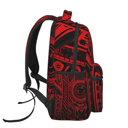 Black and red tribal pattern Travel Backpack for Men & Women 15.6 inch Laptop Backpack Waterproof Work Back Pack - color: Black and Red Tribal Pattern
