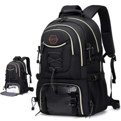 Spacious And Lightweight Outdoor Travel Backpack Featuring a Shoe Compartment - Ideal for Hiking, Camping, And (Black) - color: Black