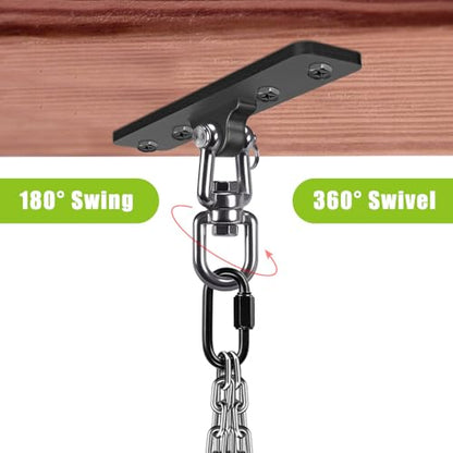 Dolibest Heavy Bag Hanger, Wall Ceiling Mount Hook 360° Rotation Wood Beam Holder Body Weight Strength Training Systems, Wood Beam Holder with Spring and 1 Carabiner, 5Wood Screws for Wooden Sets - color: Heavy Bag Hanger With Carabiner