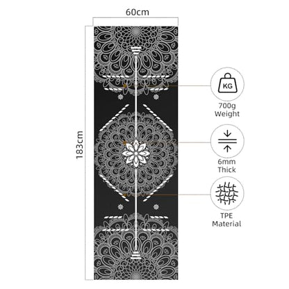 FOLAI Extra Thick Yoga Mat 6mm，pilates mat thick - Non-Slip Exercise Mat for HIIT, Pilates & Home Workouts & Workout with Free Carry Strap - color: body line black