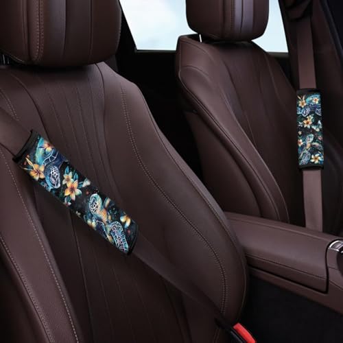 Dreaweet Car Seat Belt Cover Pad Sea Turtle Car Accessories Seatbelt Covers for Women Men 2 Pcs Seatbelt Cushion Seat Belt Covers Soft Comfy - color: Sea Turtle