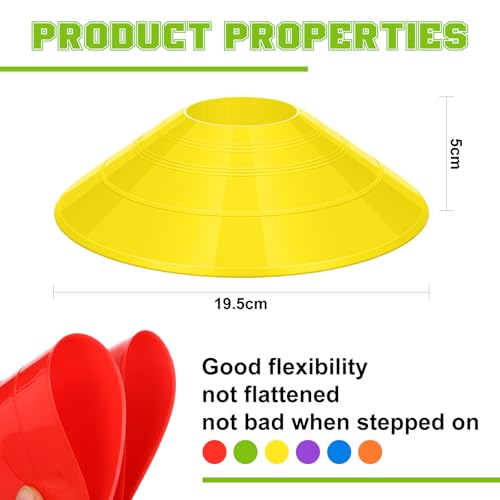 Boyiee Practice Equipment 60 Disc Cones Agility Soccer Cones and 36 Nylon Mesh Pinnies Scrimmage Vests Team Practice Jersey with Carry Bag and Holder for Sports Training Basketball Football Coaching