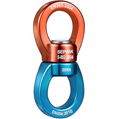 Swing Swivel, 35KN Swing Spinner, 360° Safety Rotational Device Hanging Accessory for Hanging Hammock, Web Tree Swing, Aerial Dance, Children's Swing - color: Orange Blue