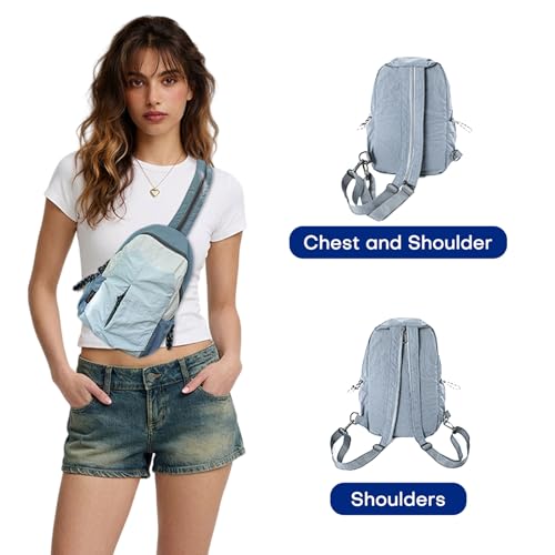 Ultralight Convertible Sling Backpack - Wear as Crossbody or Backpack for Commuting, Hiking, Travel and Cycling (Grey) - color: Grey