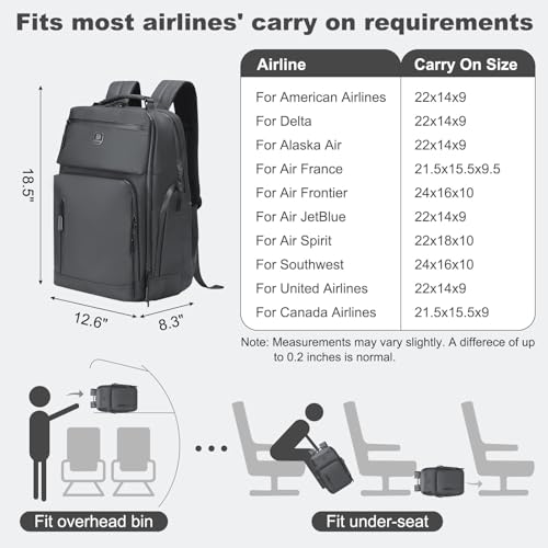 DTGN 30L 17 Inch Business Laptop Backpack Water Resistant Gray - color: Gray