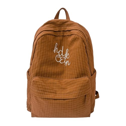 Stylish Lightweight Minimalist Black Backpack in 5 Tones, Durable Spacious Casual Daypack for New Term Gift (brown,Small) - color: Brown, size: Small