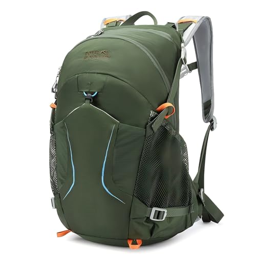 Hiking Backpack 30L Lightweight Waterproof Travel Daypack for Men Women Outdoor Camping Back pack for Cycling Running Sport - color: Green