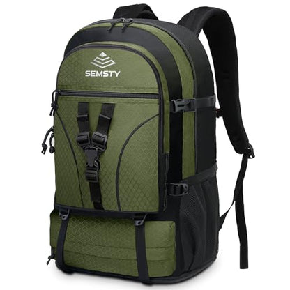 40L/50L Expandable Hiking Backpack for Men and Women, Travel Camping Backpack Flight Approved - color: 40l+10l Green