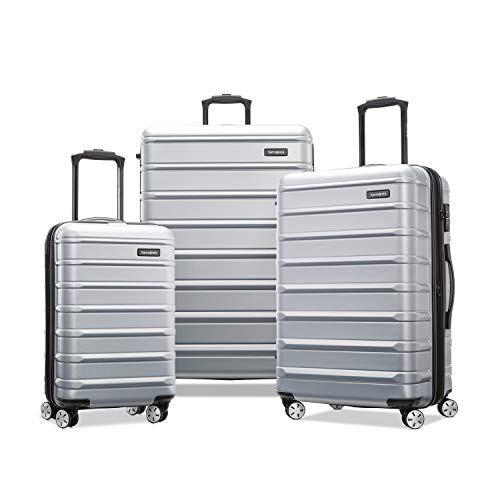 Samsonite Omni 2 Hardside 3 Piece Set - Includes Global Carry-On, Medium, & Large Checked Suitcases - 360° Dual Spinner Wheels - Integrated TSA Lock & Expansion - Amazon Exclusive - Artic Silver - color: Arctic Silver, size: 3-Piece Set (Carry on/Medium/L