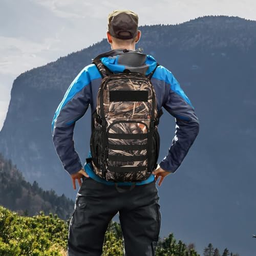 HUNTVP Tactical Backpack Military MOLLE Backpack Hunting Rucksack Gear Assault Pack 25L WR - color: Reed Camo-25l, size: 25L