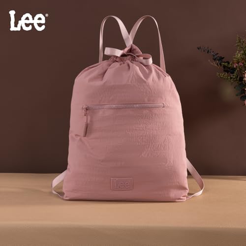 Montana West Lee Drawstring Backpack Bag Lightweight Small Gym Swim Beach Bag Water Resistant Sports Sackpack for Men Women,LEE48-002PK - color: Pink