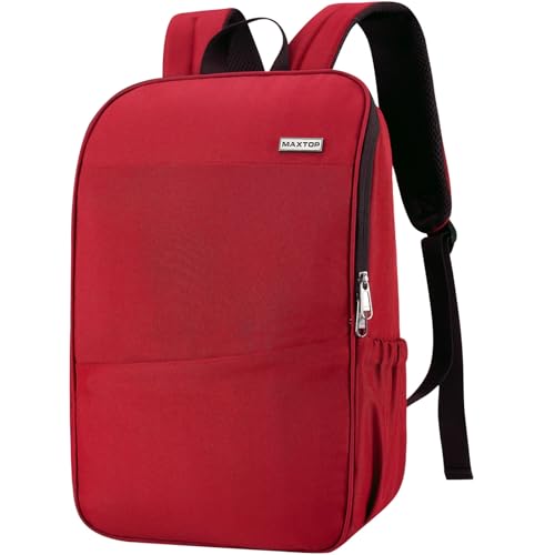 MAXTOP Deep Storage Laptop Backpack Business Anti-theft Backpacks[Water Resistant] College Computer Bookbag Fits 16 Inch Laptop - color: Red, size: 15.6 inch, style: Daypack Backpacks