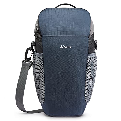 S-ZONE Camera Bag DSLR/SLR Waterproof Camera Case for Photographers Holster Compatible with Nikon Canon Sony | Strong Buckle,Rain Cover,Compatible with Nikon Canon Sony - color: Dark Blue