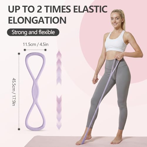 Figure 8 Resistance Band, Exercise Band for Physical Therapy, - color: 15LB Purple