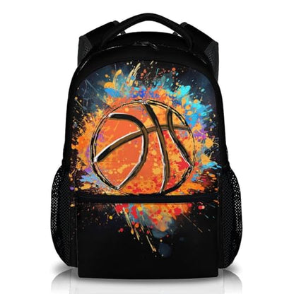 Boys School Backpack Kids Basketball Backpacks Bookbag Back to School Supplies, Black Large Capacity Cool Sport Back Pack for Kindergarten Elementary Middle (17 Inches) - color: Color 1