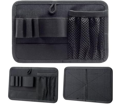 Tactical Bag Insert Panel Organizer - Hook and Loop Modular Utility Admin Panel for Backpack, Vest, Pack | EDC Organizer with Elastic Webbing & Mesh Pocket - color: Black