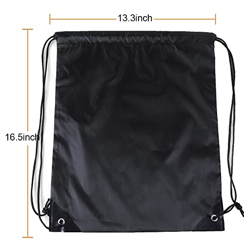 CODOBON 50 Pcs Drawstring Bags, Bulk Draw String Backpack, Cinch Polyester Bag for Gym Sport, Black - color: Black