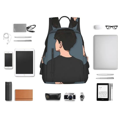Minimal Style Boy Men'S And Women'S Travel Backpacks, Lightweight Laptop Daily Bags With Water Cup Bags, Hiking University Leisure Weekend Travel Bags