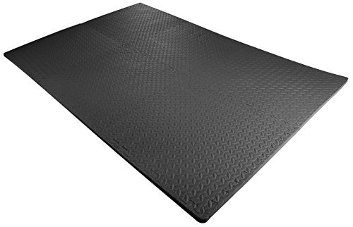 BalanceFrom 6 Piece Foam Floor Mat Puzzle Tiles, 3/4” Thick, 24 Sq Ft, Black - color: Black, style: 3/4" Thick, 24 Square Feet